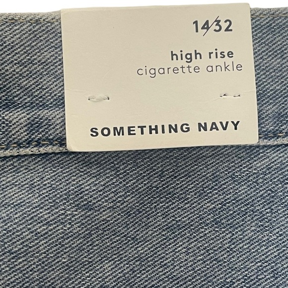 Something Navy High Rise Cigarette Ankle Jeans In Indigo Light Size 14/32 - Picture 8 of 11